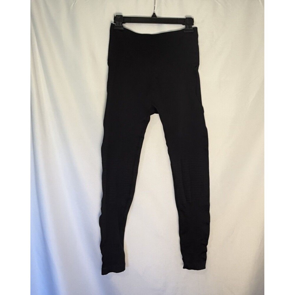 Black High Rise Performance Leggings - 4-Way Stretch Workout Yoga Pants - Size L